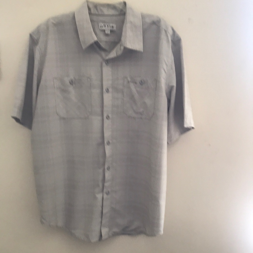 Orvis Gray Casual Button Down Shirt Short Sleeve